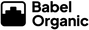 Black logo of Babel Organic on a white background