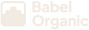 Off-white logo of Babel Organic on a white background