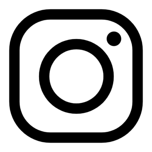 Black Instagram logo on a white background